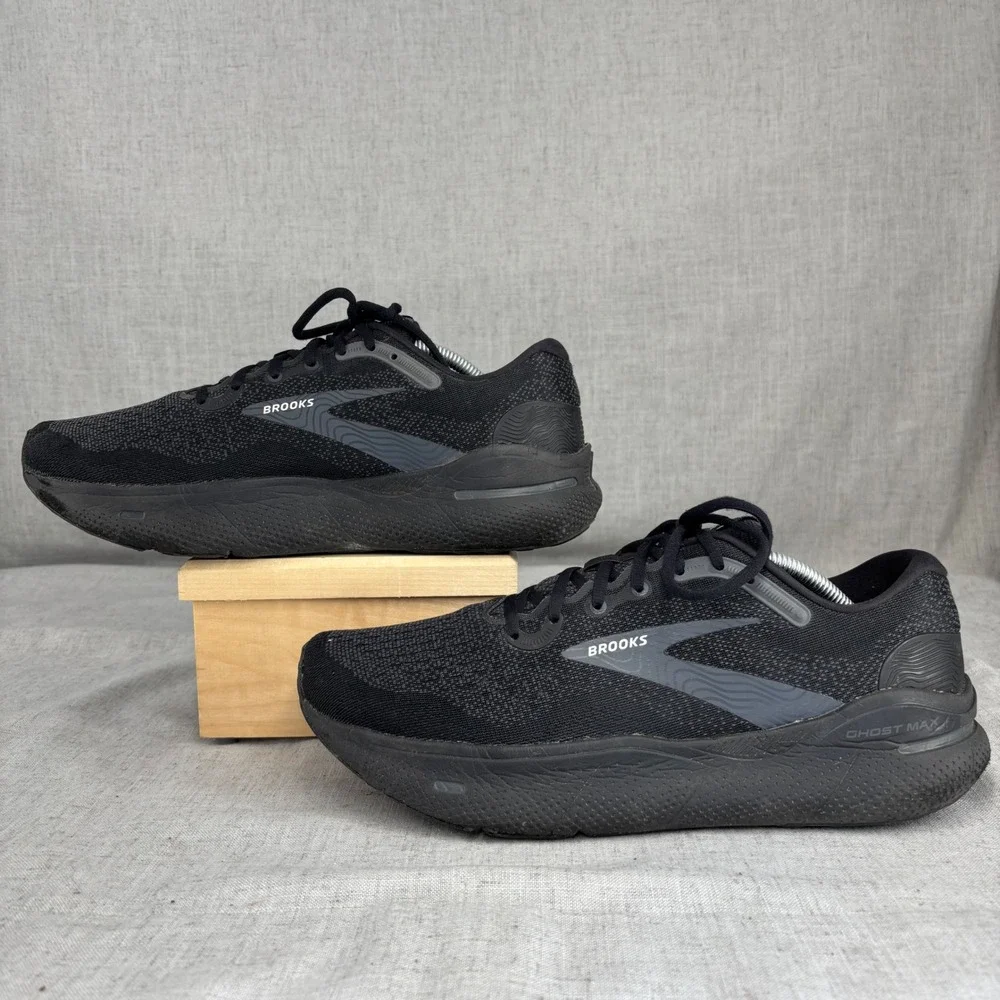 Brooks Ghost Max Shoes Black Ebony Anthracite Running Sneakers Men's Size 11.5